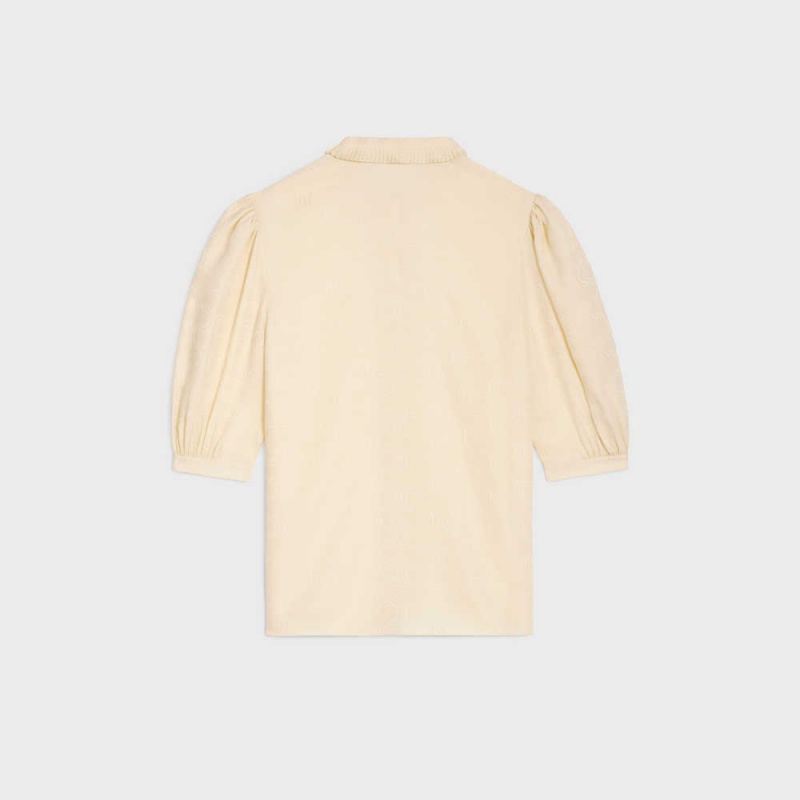 Metal Blanc Celine Lavallière blouse in silk Shirts | CL-592820