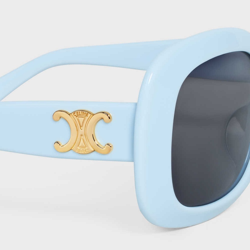 Milky Light Blue Celine Triomphe 10 in Acetate Sunglasses | CL-592398