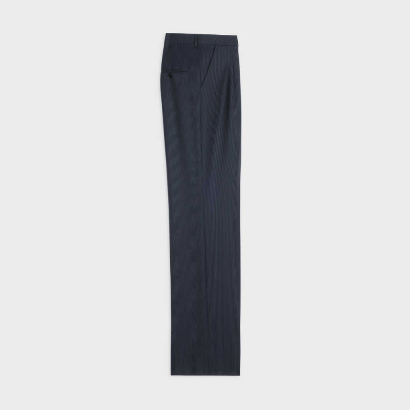 NAVY/CRAIE Celine double-pleated tixie in striped wool Pants | CL-592735