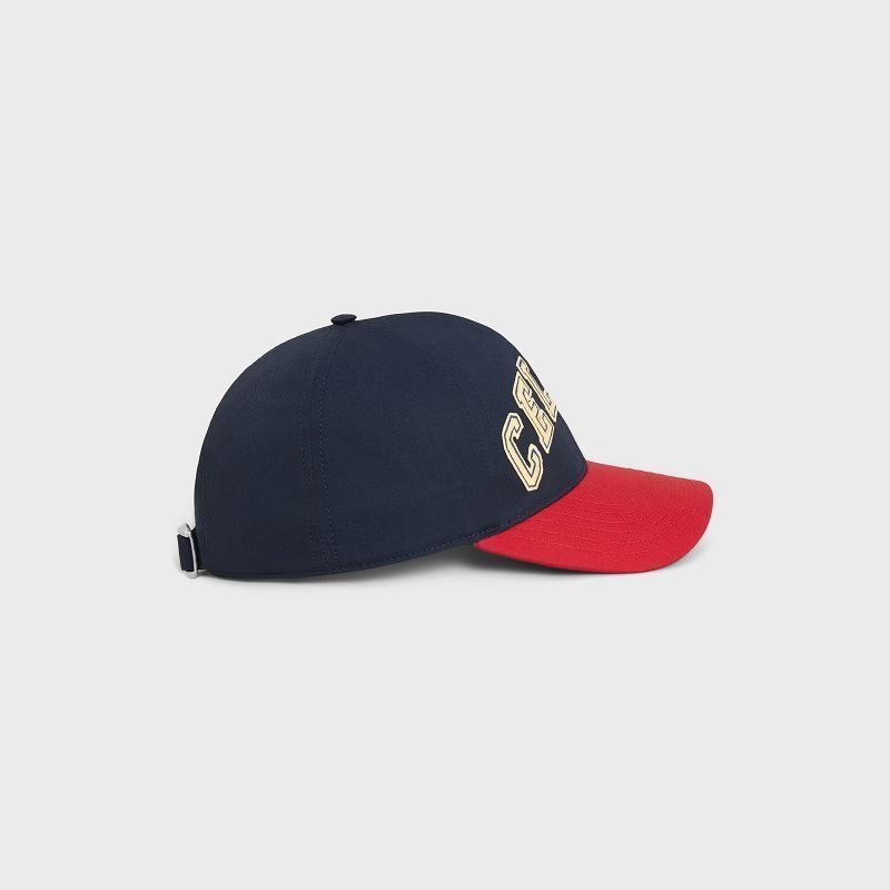 NAVY / RED Celine college baseball in cotton Cap | CL-591702