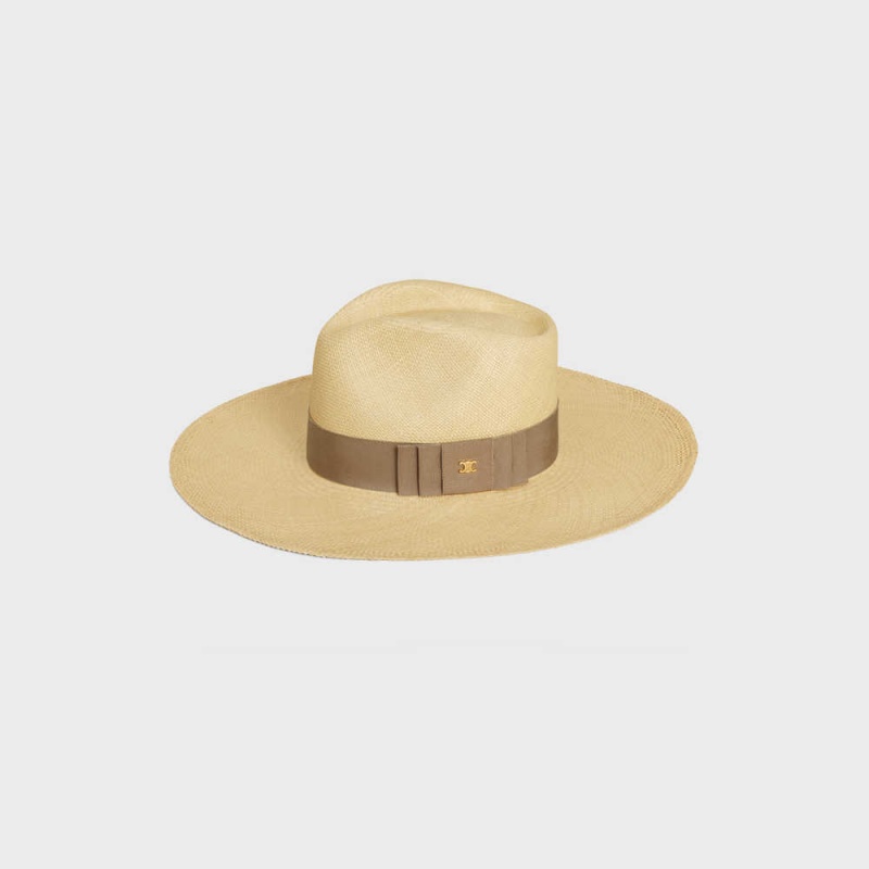 Natural / Chestnut Celine pANAMA in straw Hat | CL-592345