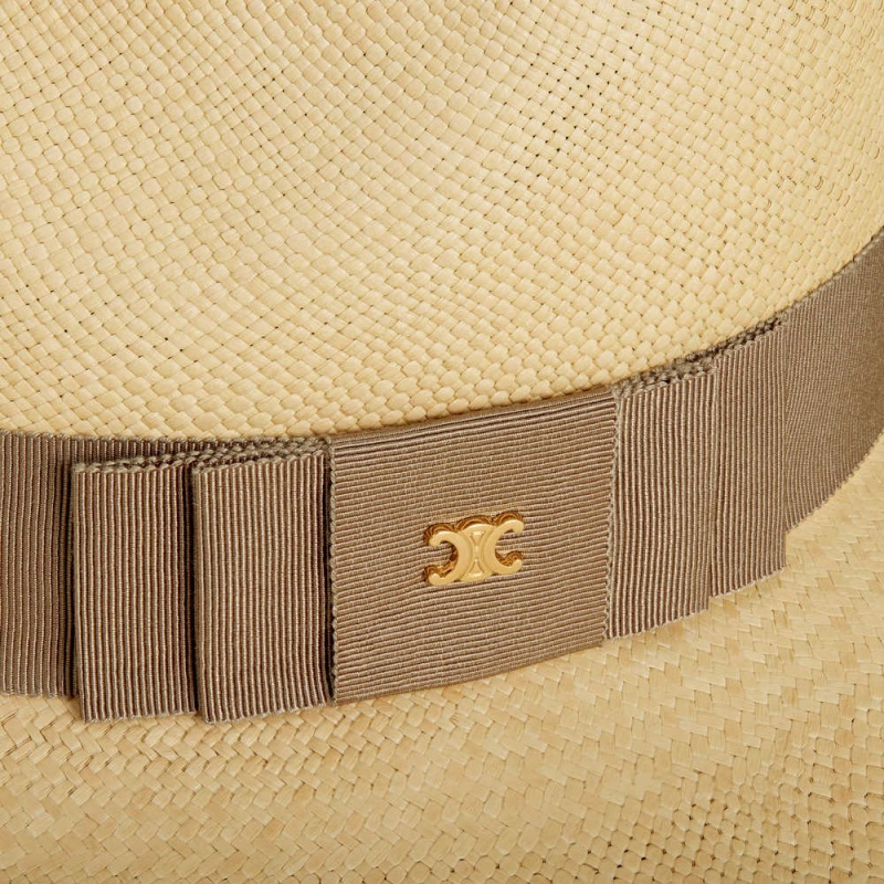 Natural / Chestnut Celine pANAMA in straw Hat | CL-592345