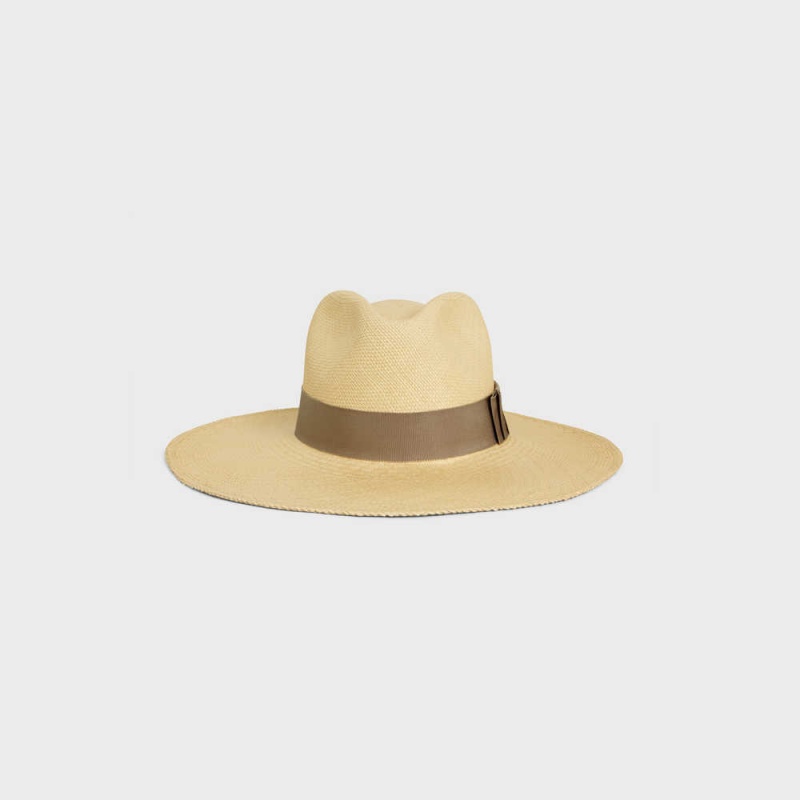 Natural / Chestnut Celine pANAMA in straw Hat | CL-592345