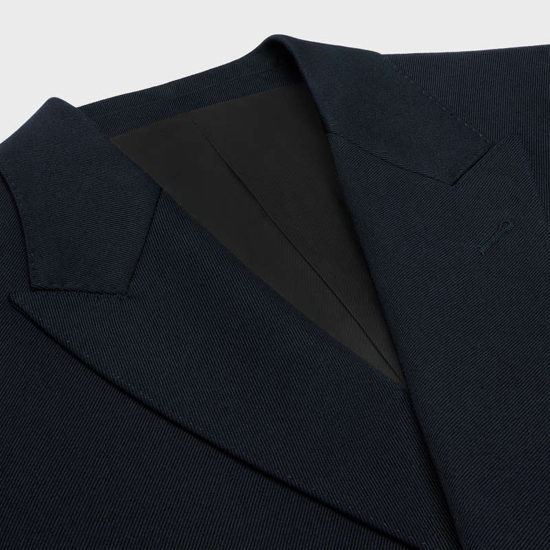 Navy Celine CLASSIC IN DIAGONAL WOOL Jackets | CL-591992