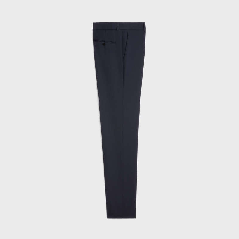 Navy Celine CLASSIC IN WOOL GABARDINE Trousers | CL-592021