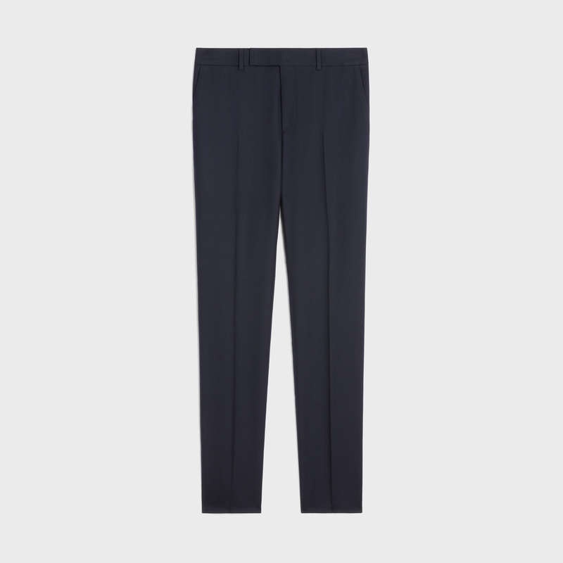 Navy Celine CLASSIC IN WOOL GABARDINE Trousers | CL-592021