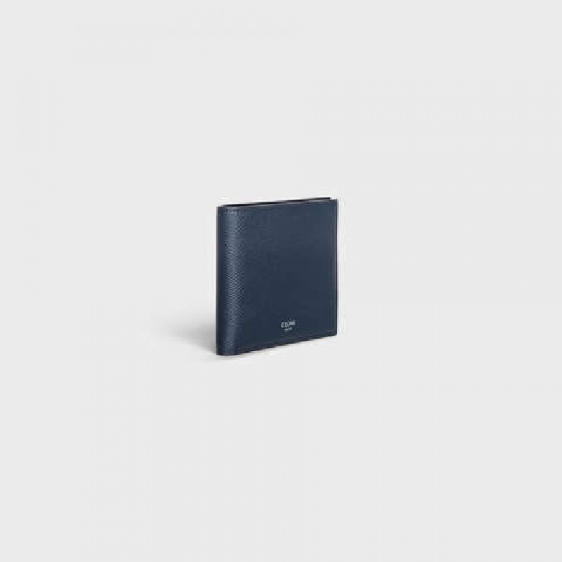 Navy blue Celine Bi-fold in Grained calfskin Wallets | CL-591790