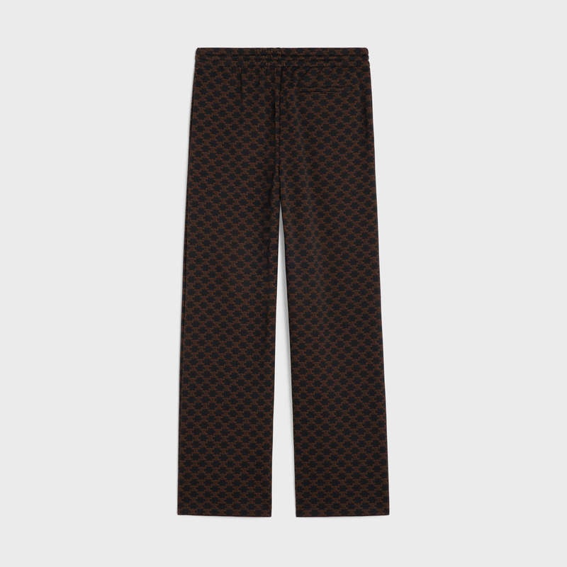 Noir/Marron Celine Triomphe track in monogram jersey Pants | CL-592040