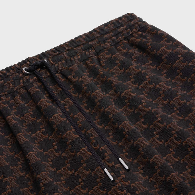 Noir/Marron Celine Triomphe track in monogram jersey Pants | CL-592040