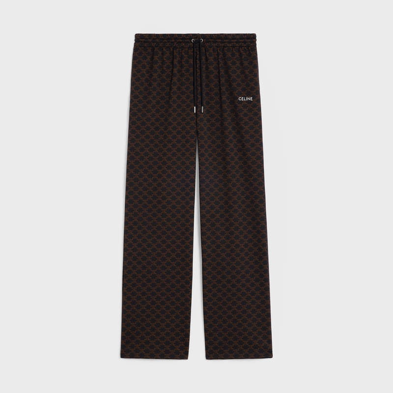 Noir/Marron Celine Triomphe track in monogram jersey Pants | CL-592040