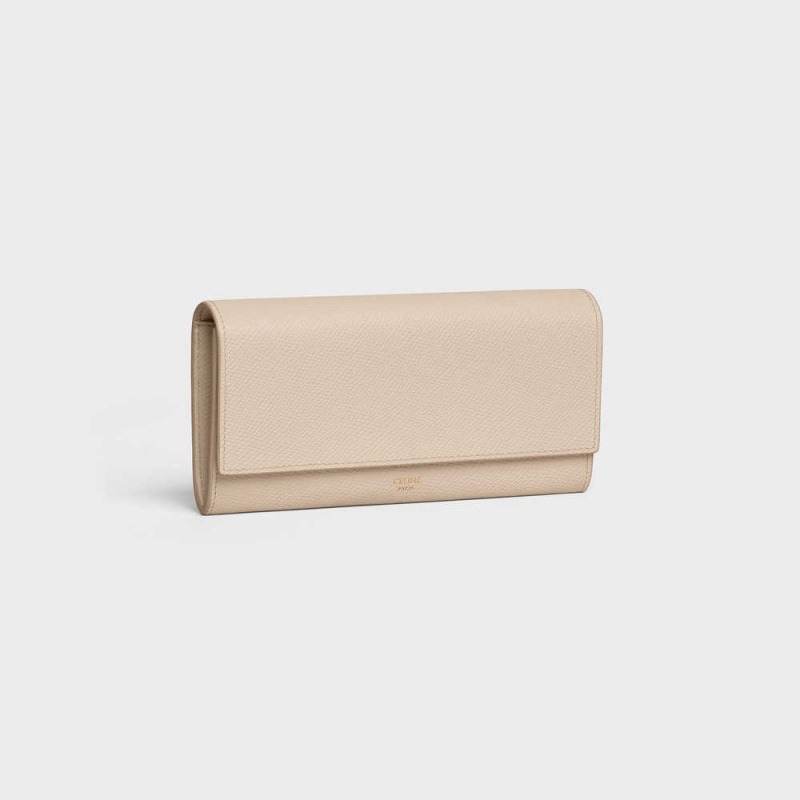 Nude Celine Large flap in Grained calfskin Wallets | CL-592996