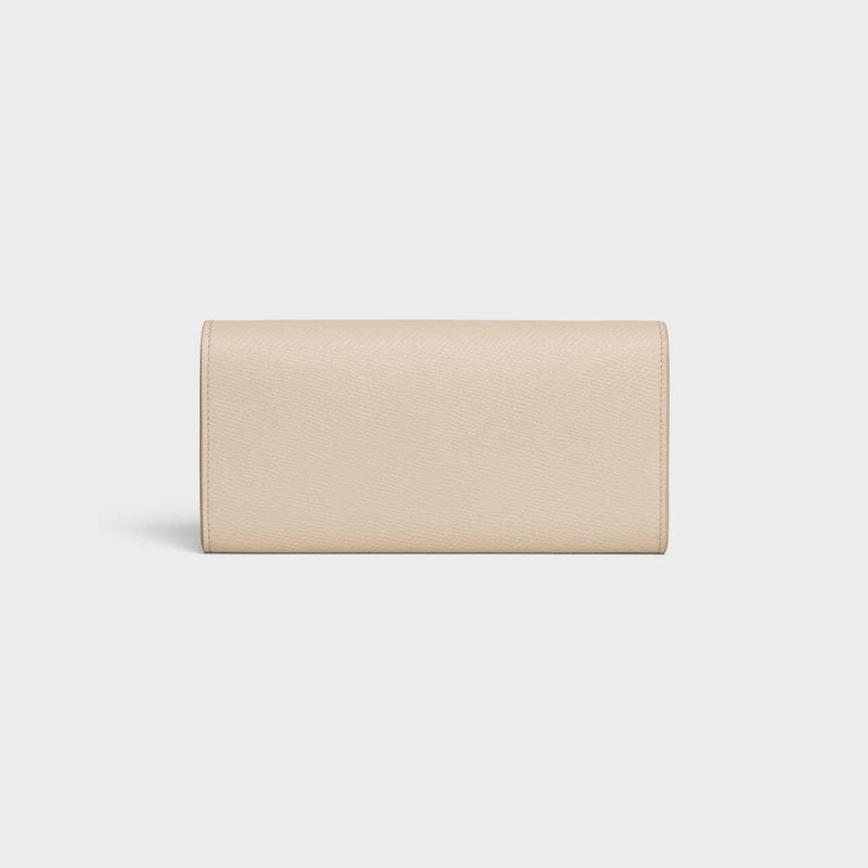 Nude Celine Large flap in Grained calfskin Wallets | CL-592996