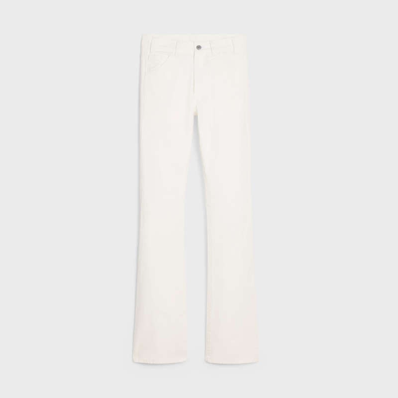 OPTIC WHITE WASH Celine DYLAN FLARED JEANS IN OPTIC WASH DENIM Pants | CL-592047