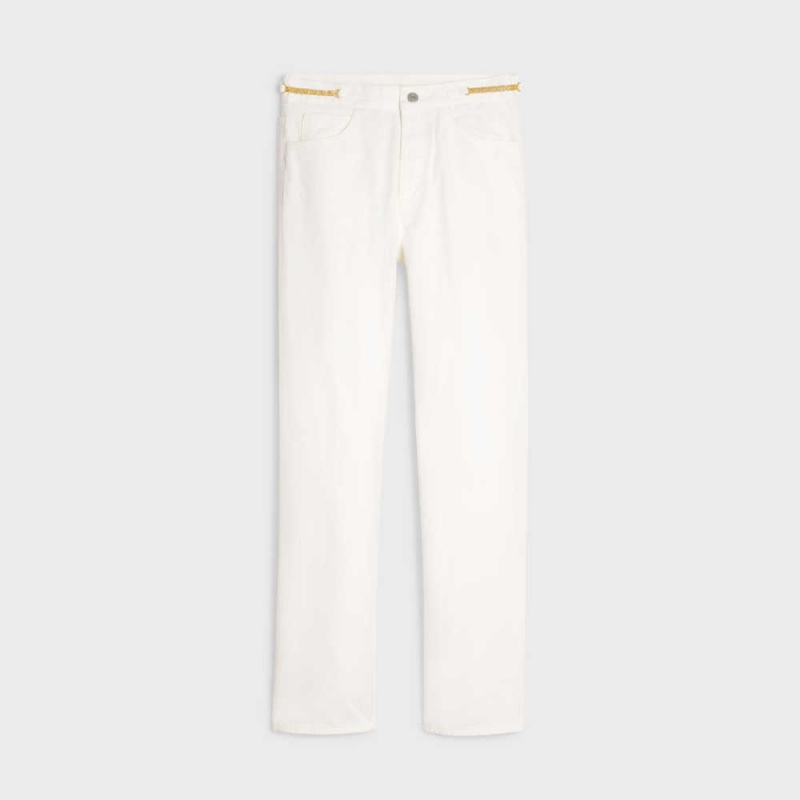 OPTIC WHITE WASH Celine POLLY JEANS IN OPTIC WASH DENIM Pants | CL-592712