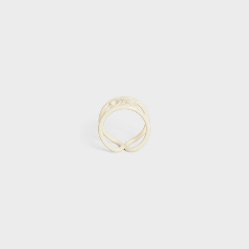 Off White Celine Triomphe in Varnished Brass Rings | CL-592185