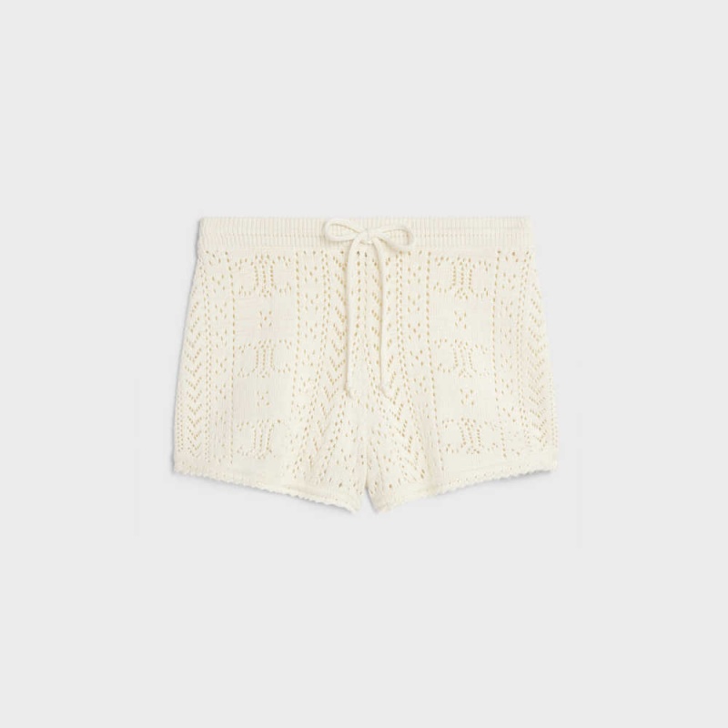 Off White Celine mini in triomphe cotton pointelle Shorts | CL-592744