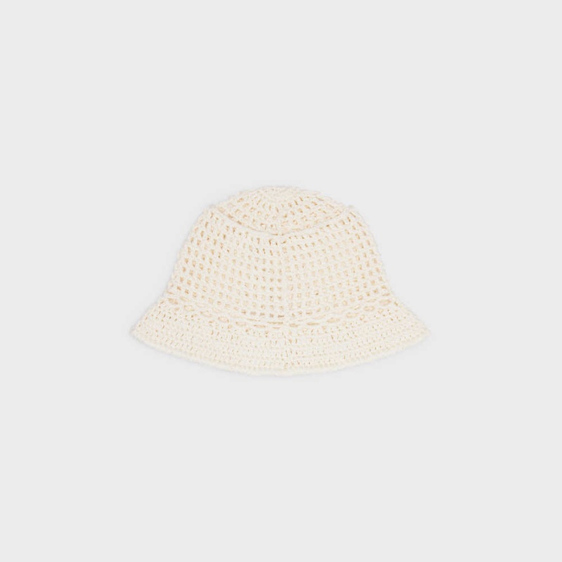 Off White Celine triomphe cloche beanie in crocheted cotton Hat | CL-592349