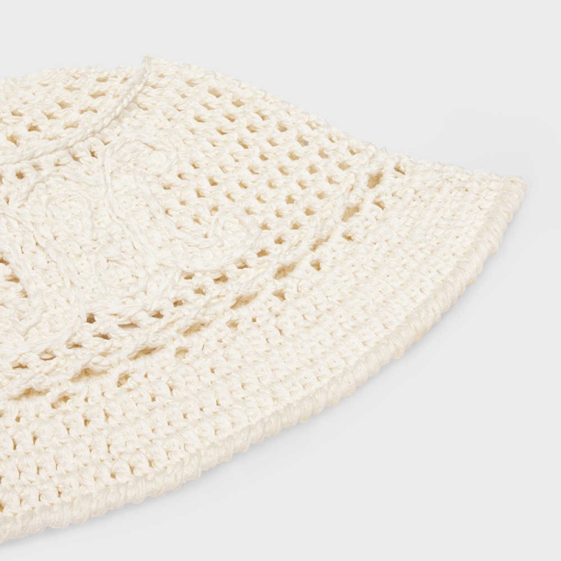 Off White Celine triomphe cloche beanie in crocheted cotton Hat | CL-592349