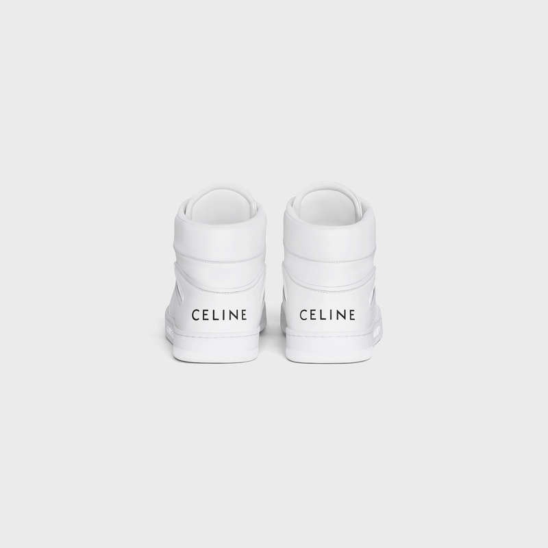 Optic White Celine C01 Z TRAINER HIGH in CALFSKIN Sneakers | CL-591911