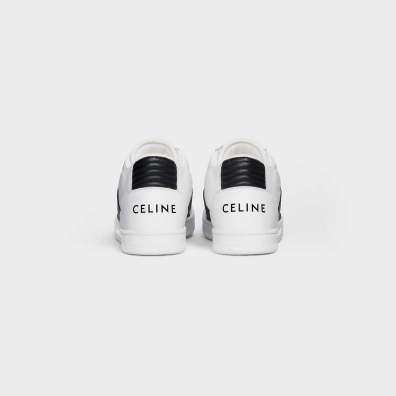 Optic White / Black Celine C02 TRAINER MID WITH SCRATCH in CALFSKIN Sneakers | CL-592542