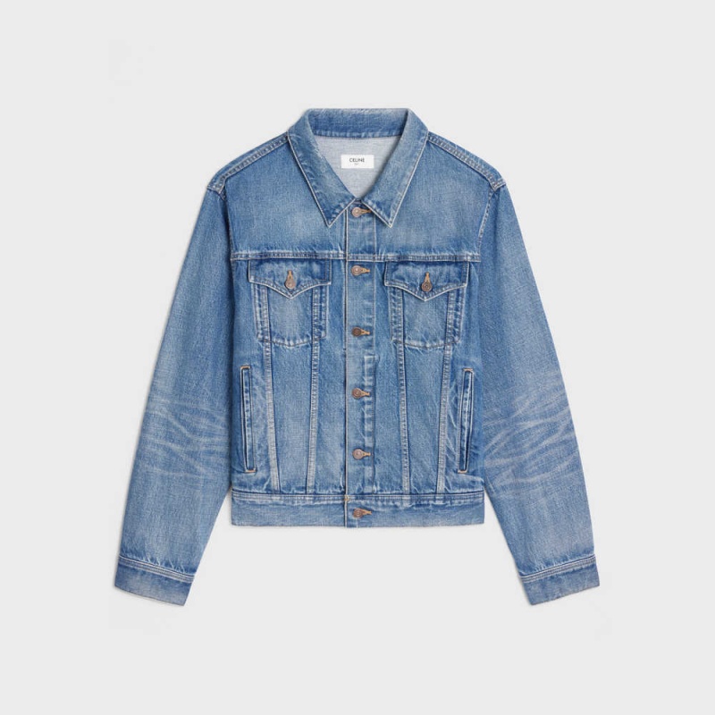 PISMO WASH Celine V-shaped trucker in pismo wash denim Jackets | CL-592689