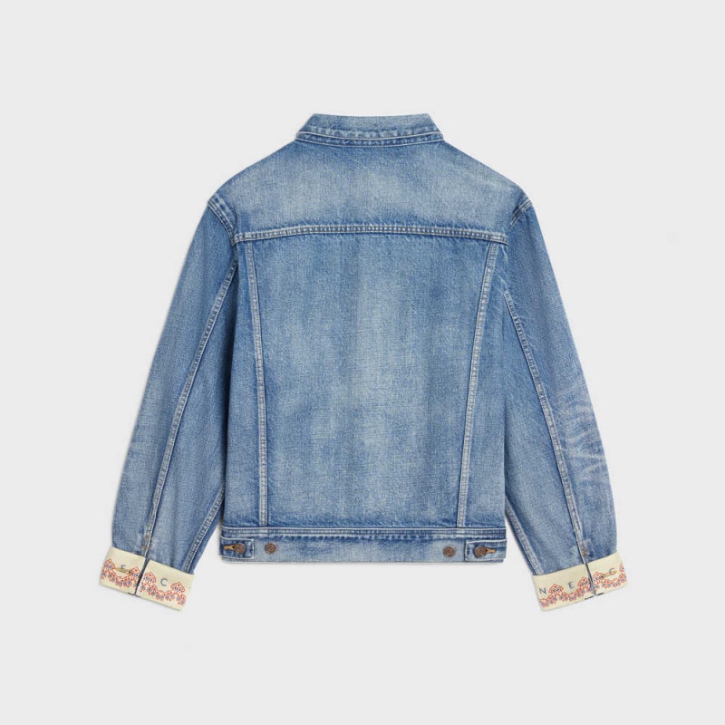 PISMO WASH Celine V-shaped trucker in pismo wash denim Jackets | CL-592688