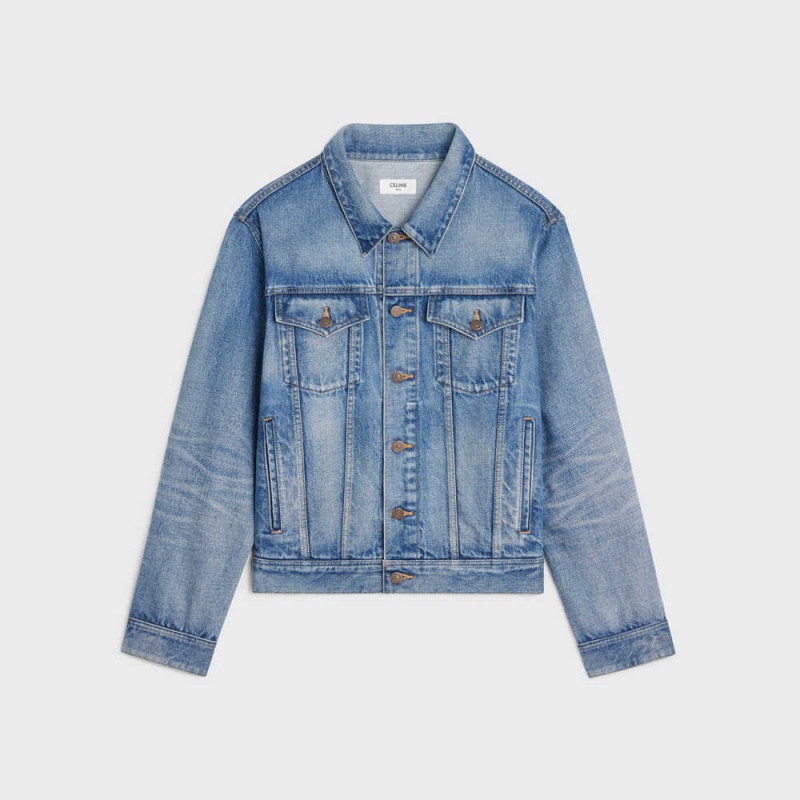 PISMO WASH Celine V-shaped trucker in pismo wash denim Jackets | CL-592688