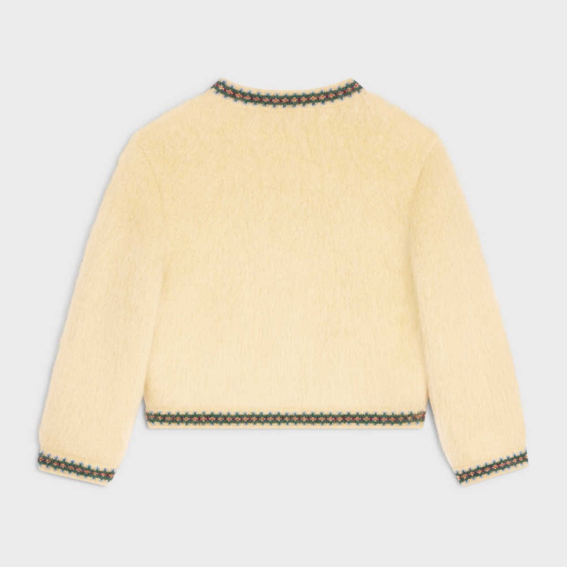 Pale Yellow Celine cardigan in mohair Knitwear | CL-592702