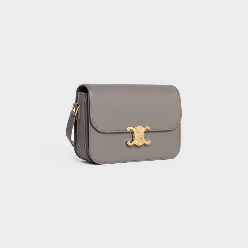 Pebble Celine Classique Bag in shiny calfskin Triomphe | CL-593186