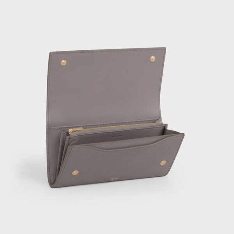 Pebble Celine Large flap in Grained calfskin Wallets | CL-592995