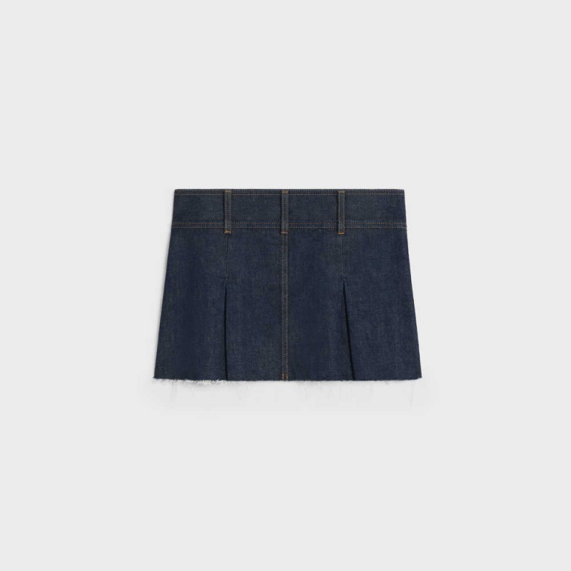 RINSED Celine Mini in rinsed wash denim Skirts | CL-592882