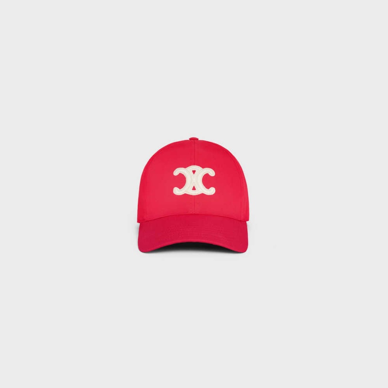 ROUGE VIF Celine TRIOMPHE BASEBALL IN COTTON Cap | CL-592355