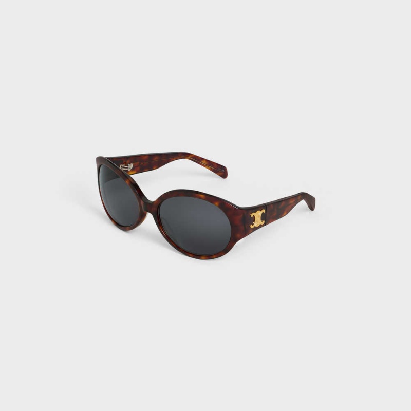 Red Havana Celine Triomphe 11 in Acetate Sunglasses | CL-592373