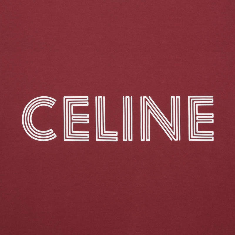 Red grape/ off white Celine LOOSE IN COTTON JERSEY T-shirts | CL-592126