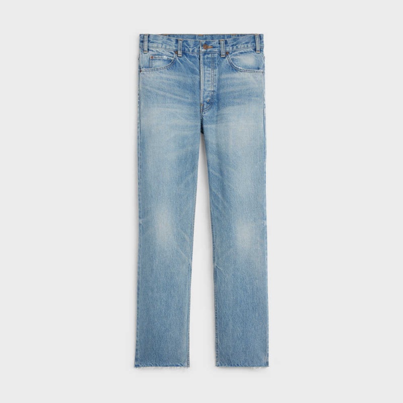 STEEL BLUE WASH Celine POLLY JEANS IN STEEL BLUE WASH DENIM Pants | CL-592711