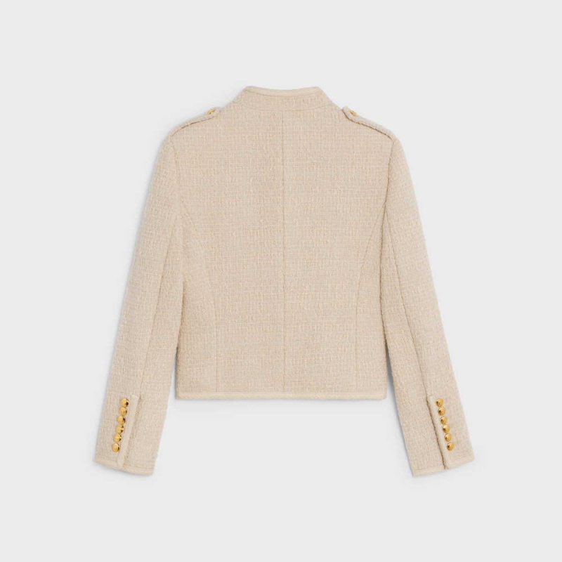 Sable blanc Celine Alluré in bouclette natté Jackets | CL-592641