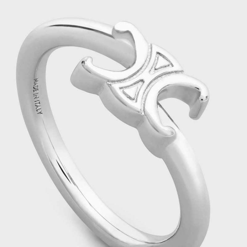 Silver Celine Triomphe Asymmetric in Brass with Rhodium Finish Rings | CL-592183