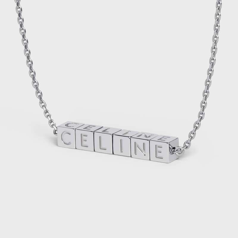 Silver Celine in Brass with Rhodium Finish Necklaces | CL-591665