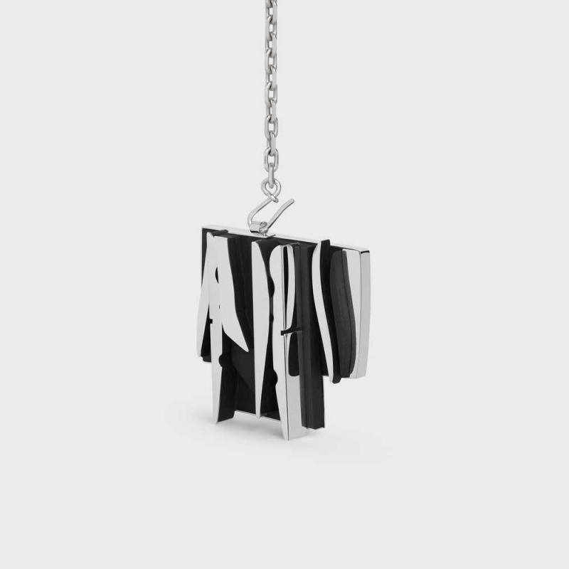 Silver / Black Celine Nevelson Project Sterling Silver and Oak Wood Necklaces | CL-592293