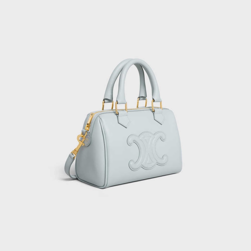 Soft Blue Celine SMALL BOSTON in Smooth Calfskin Cuir Triomphe | CL-593150