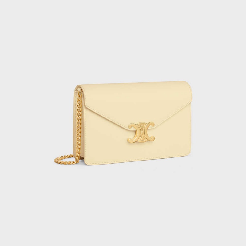 Sunlight Celine Wallet on Chain TRIOMPHE in Shiny calfskin Mini Bags | CL-593024