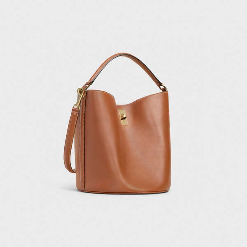 Tan Celine Bucket Bag in Smooth Calfskin 16 | CL-593256