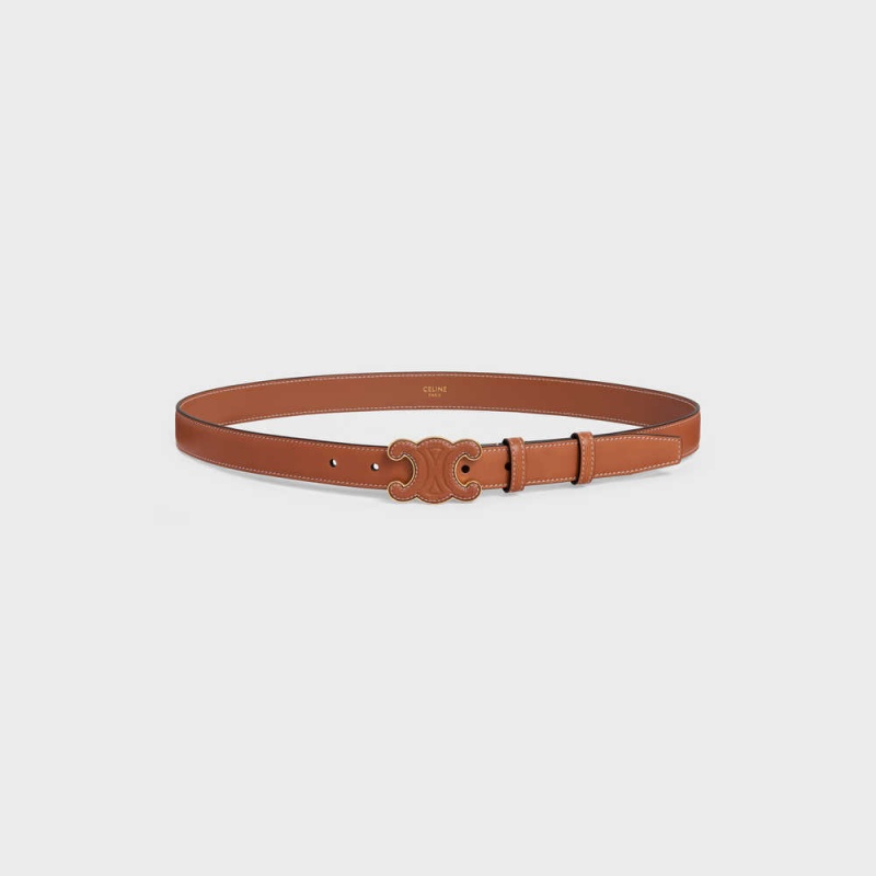 Tan Celine MEDIUM CUIR TRIOMPHE in Natural Calfskin Belts | CL-592484