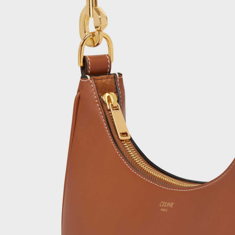 Tan Celine MediumStrap Bag in smooth Calfskin Ava | CL-593098