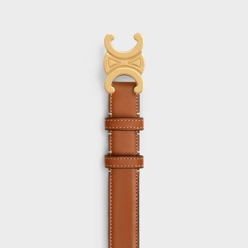 Tan Celine Medium Triomphe in Natural Calfskin Belts | CL-592457