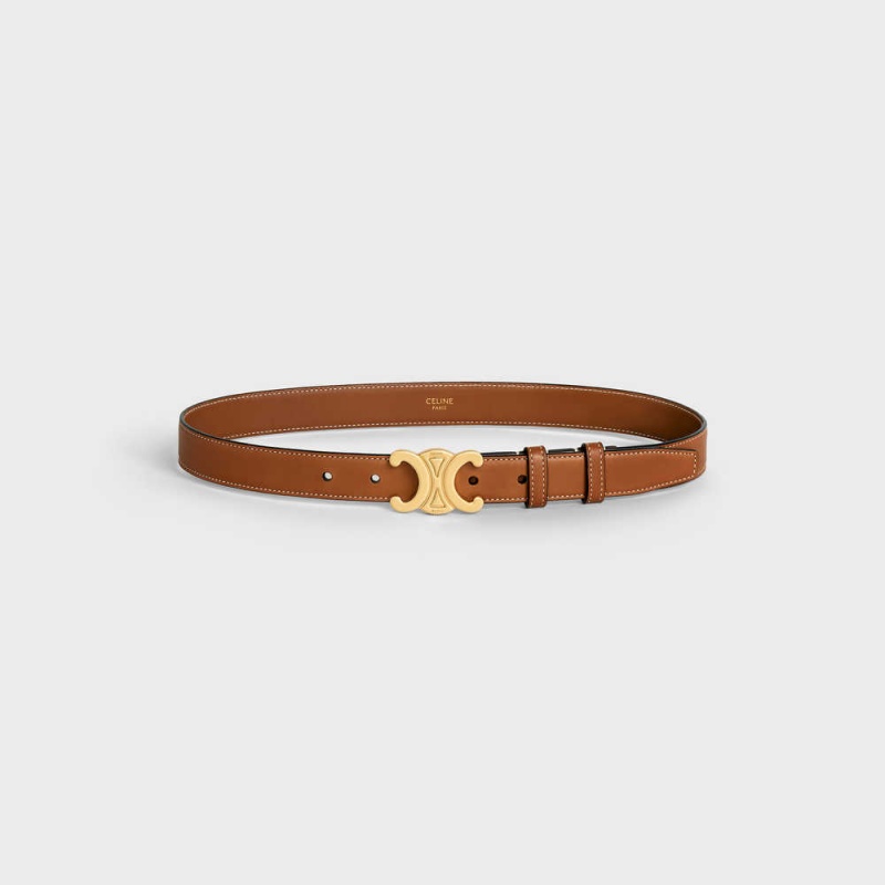 Tan Celine Medium Triomphe in Natural Calfskin Belts | CL-592457