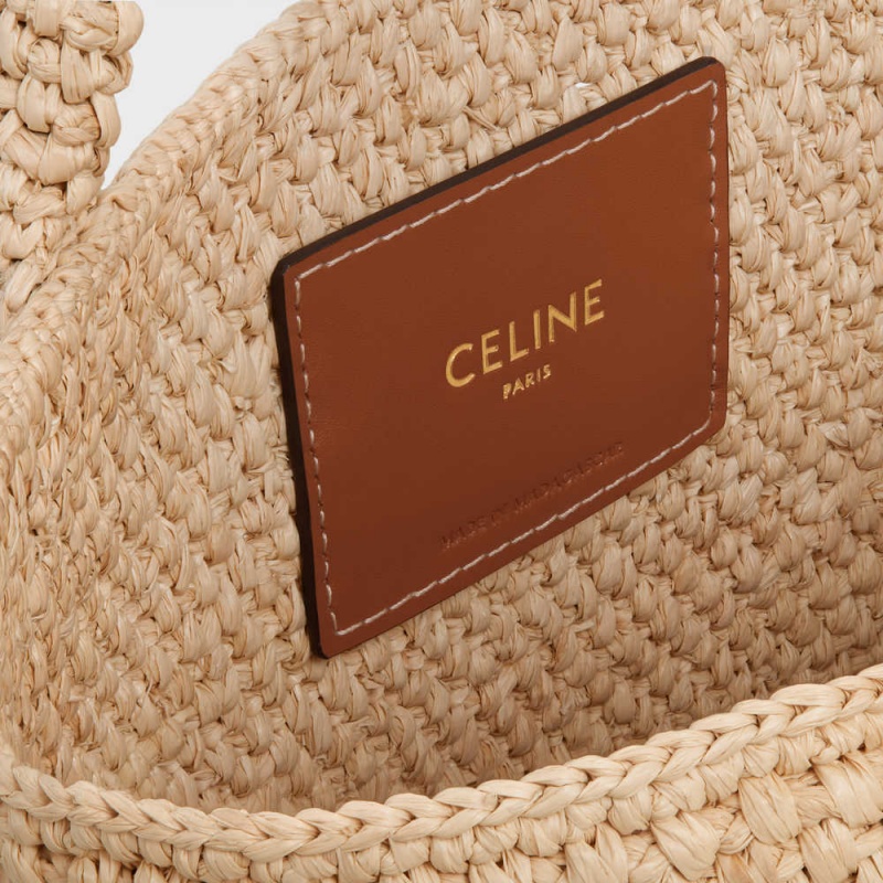 Tan Celine SUPPLE SMALL TRIOMPHE CLASSIC in Raffia and calfskin Panier | CL-593067