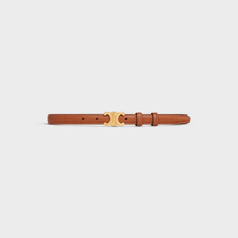 Tan Celine Small Triomphe in Natural Calfskin Belts | CL-592466