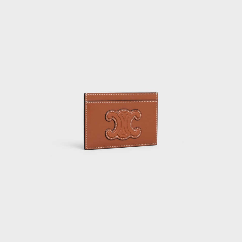 Tan Celine smooth lambskin Card Holders | CL-592955