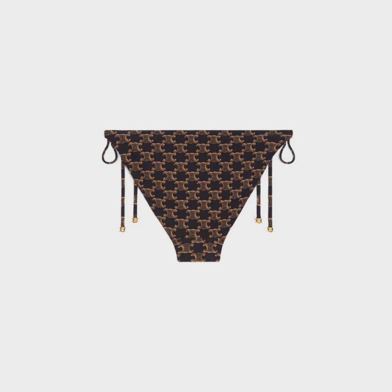 Toffee / Brown Celine triomphe bottom in matte jersey Swimwear | CL-592766